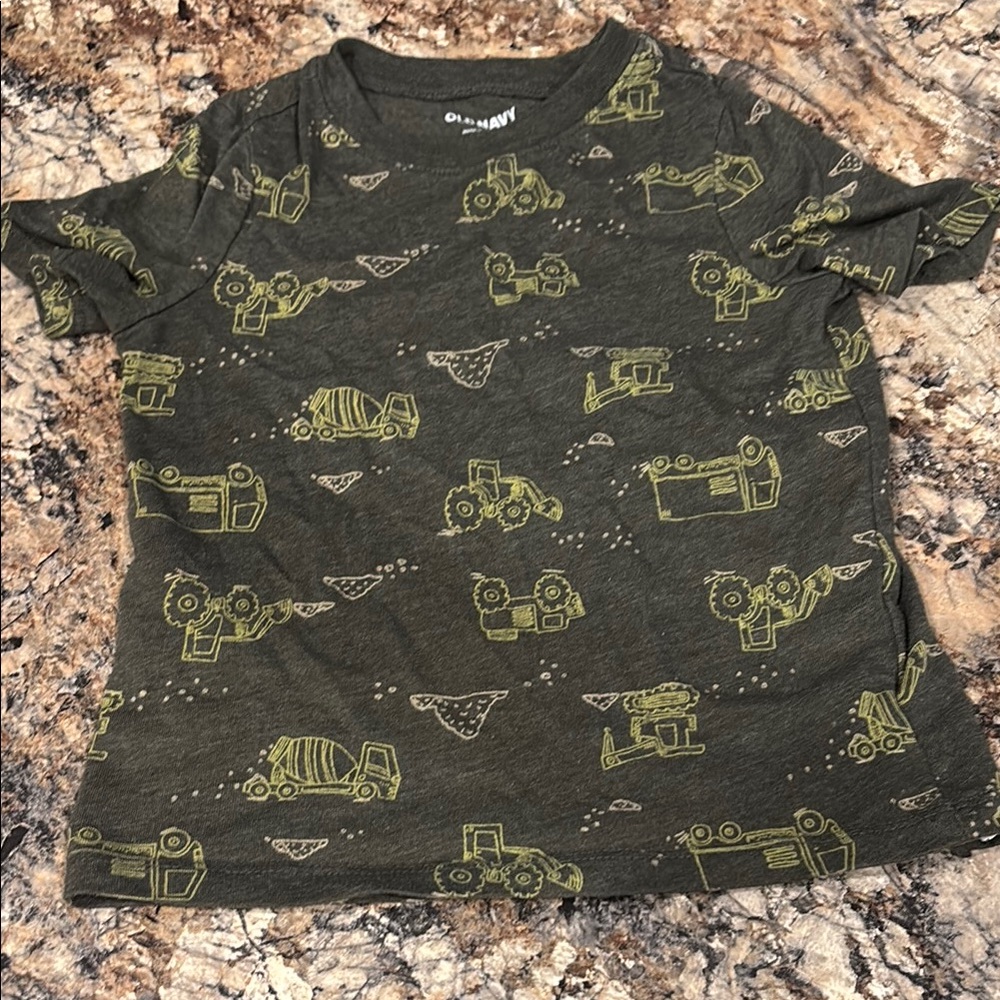 Old Navy Kids Tee with Construction Print - Dark Green